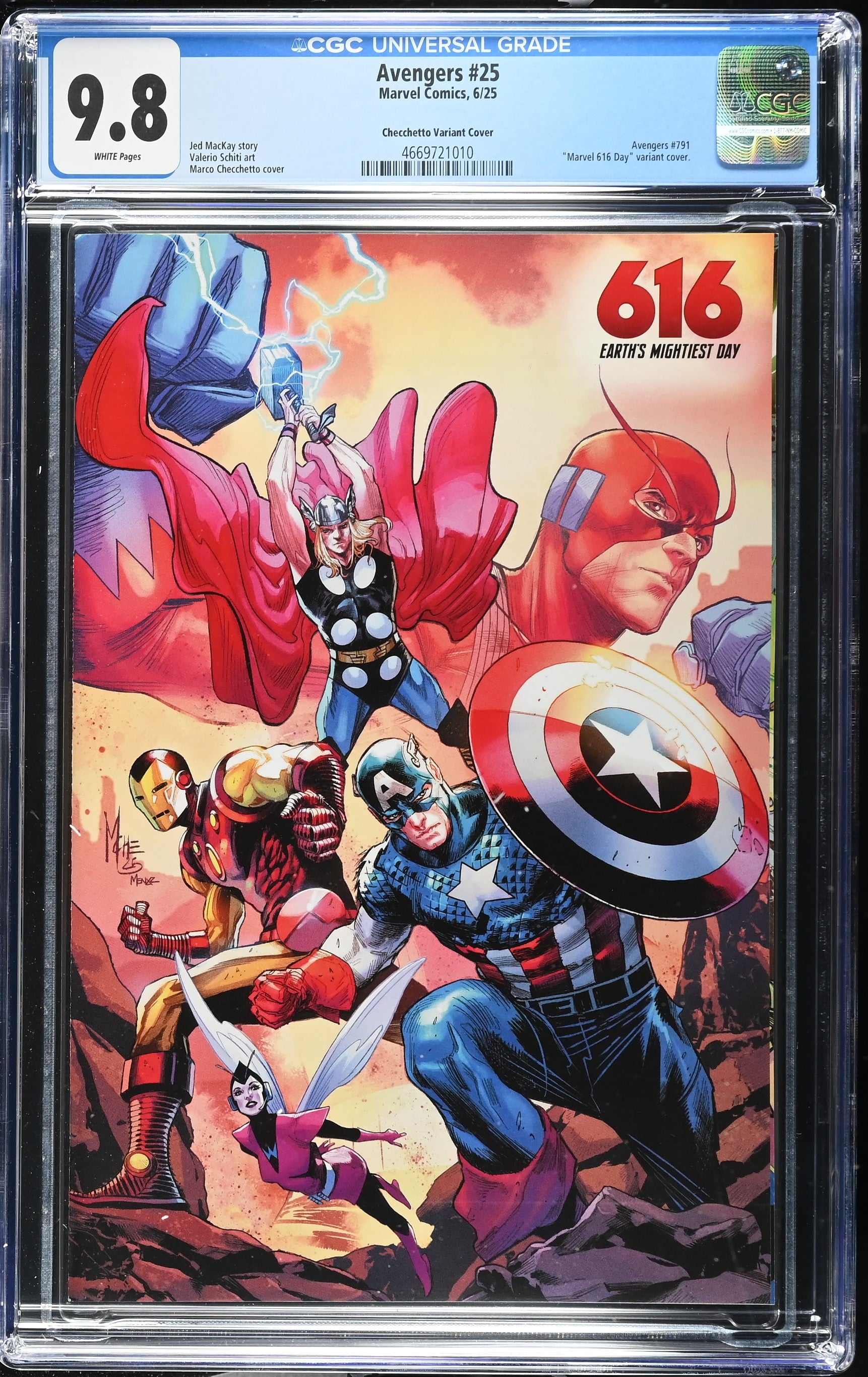Avengers (2025) #25 - CGC 9.8 - Chechetto Marvel 616 Day Variant