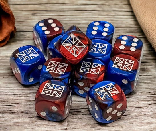 WW2 dice United Kingdom Gemini Blue-Red/white 16mm d6 Dice Block