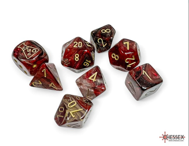 Lab Dice 8 Borealis Cosmos/gold Polyhedral 7-Die Set (with bonus die)