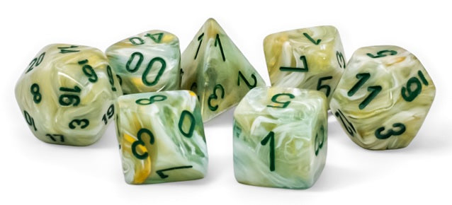 Marble: Mega-hedral Green/dark green 7-Die Set