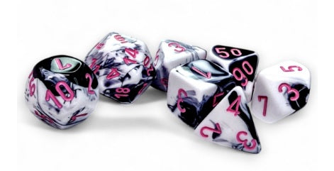 Gemini Polyhedral Black-White/pink 7-Die Set