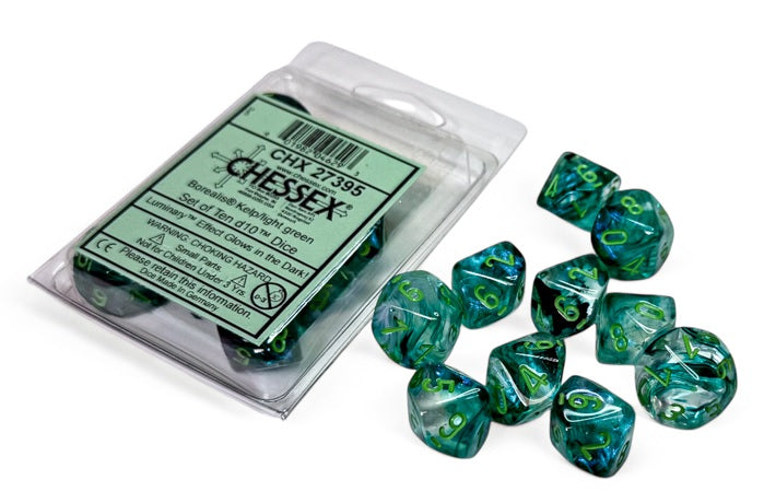 Borealis Kelp/light green Luminary Set of Ten d10s