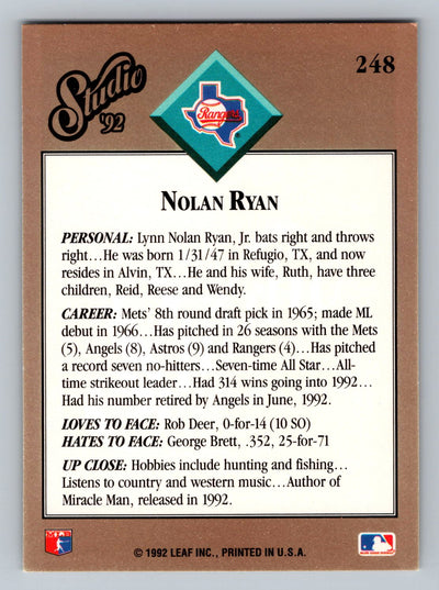 1992 Studio #248 Nolan Ryan