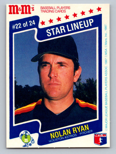 1987 M&M's Star Lineup #22 Nolan Ryan