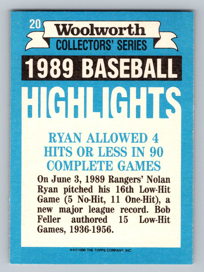 1990 Topps Woolworth Baseball Highlights 