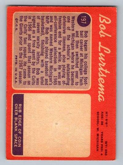 1970 Topps #197 Bob Lurtsema