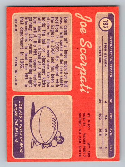 1970 Topps #193 Joe Scarpati