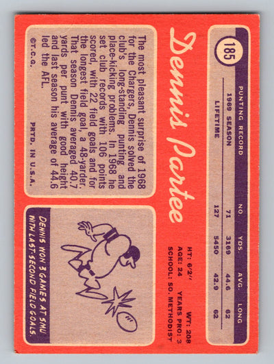 1970 Topps #185 Dennis Partee