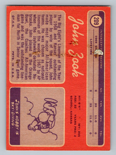 1970 Topps #209 John Zook