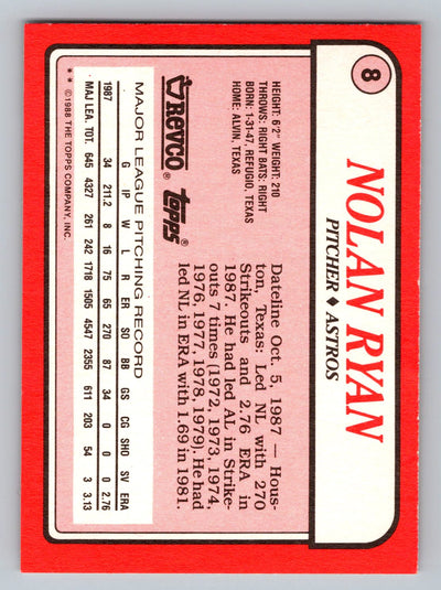 1988 Topps Revco League Leaders #8 Nolan Ryan