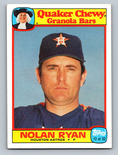 1986 Topps Quaker Granola #12 Nolan Ryan