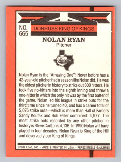 1990 Donruss #659b Nolan Ryan