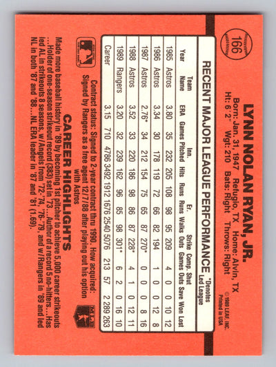 1990 Donruss #166c Nolan Ryan