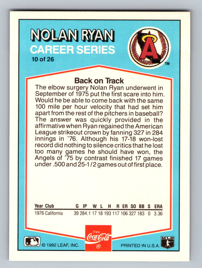 1992 Donruss Coca-Cola Nolan Ryan 