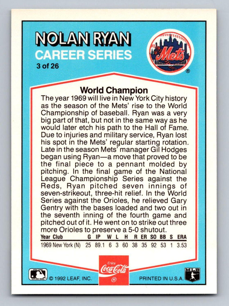 1992 Donruss Coca-Cola Nolan Ryan 