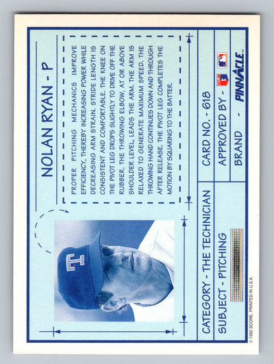 1992 Pinnacle #618 Nolan Ryan