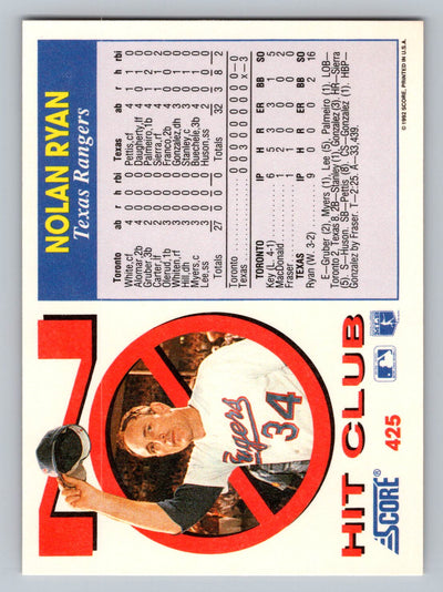 1992 Score #425 Nolan Ryan