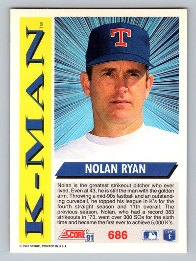 1991 Score #686 Nolan Ryan