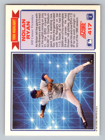 1991 Score #417 Nolan Ryan