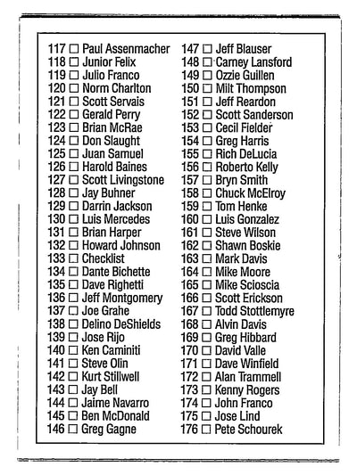 1992 Leaf #133 Checklist: 89-176