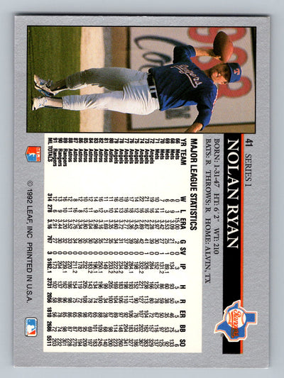 1992 Leaf #41a Nolan Ryan