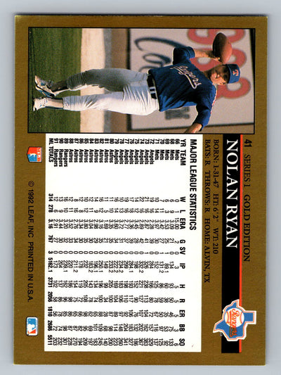 1992 Leaf #41 Nolan Ryan Black Gold