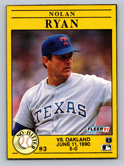 1991 Fleer #3 Nolan Ryan Cello / Wax Box Bottom Panels Singles