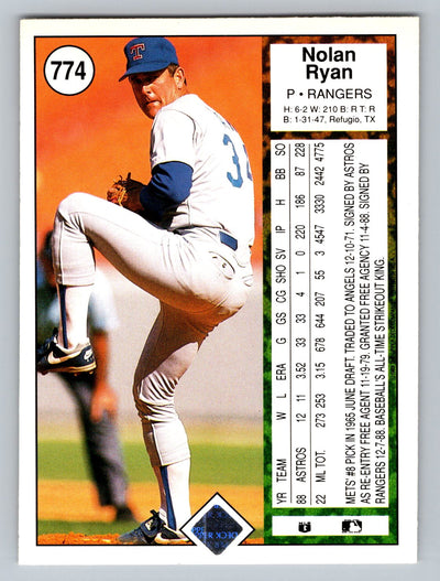 1989 Upper Deck #774 Nolan Ryan