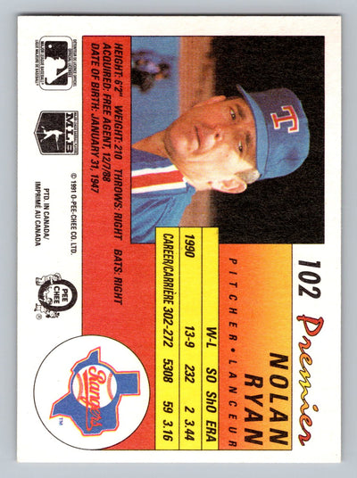 1991 O-Pee-Chee Premier #102 Nolan Ryan