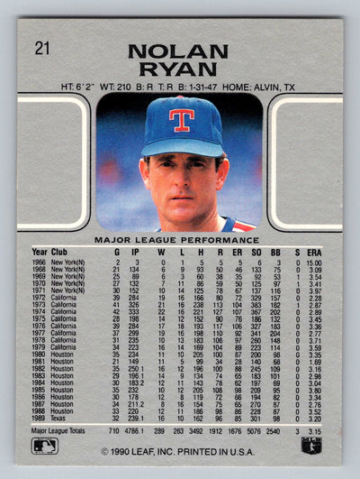 1990 Leaf #21 Nolan Ryan