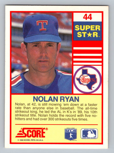 1990 Score 100 Superstars #44 Nolan Ryan