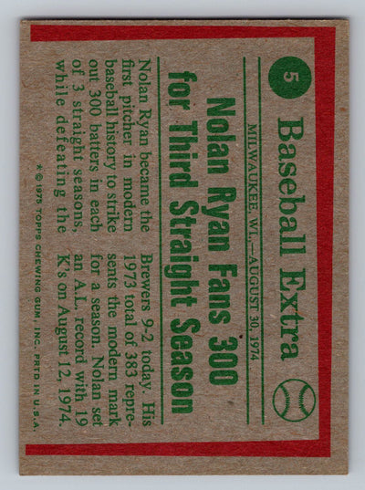 1975 Topps #5 Nolan Ryan