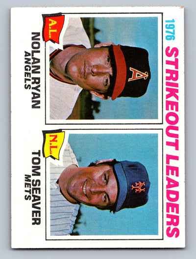 1977 Topps #6 1976 Strikeout Leaders (Nolan Ryan / Tom Seaver)