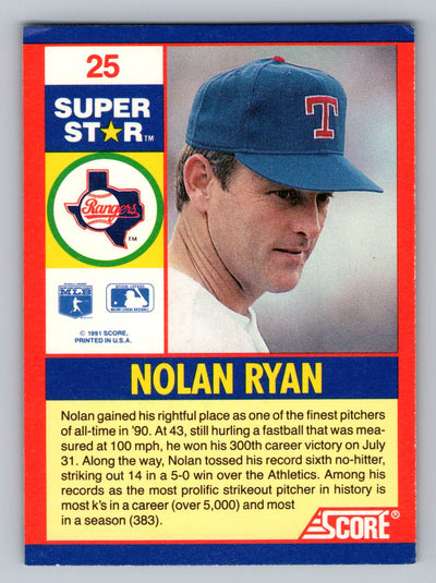 1991 Score 100 Superstars #25 Nolan Ryan