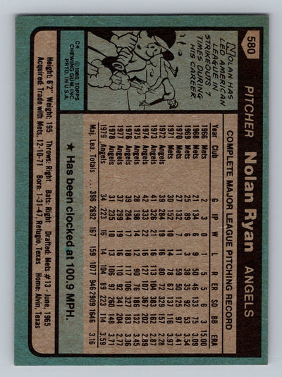 1980 Topps #580 Nolan Ryan