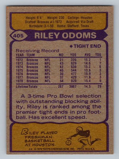 1979 Topps #405 Riley Odoms