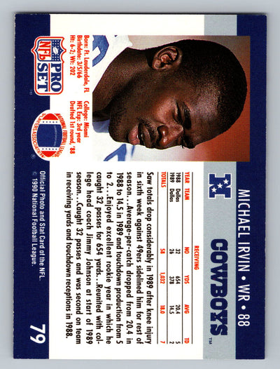 1990 Pro Set FACT Cincinnati #79 Michael Irvin