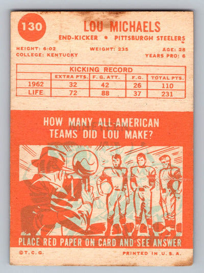 1963 Topps #130 Lou Michaels