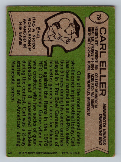 1978 Topps #79 Carl Eller