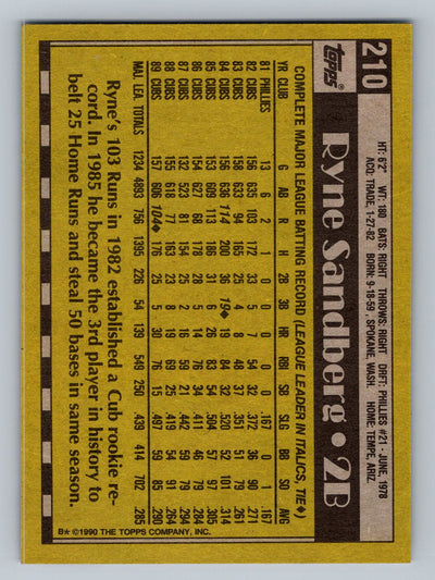 1990 Topps #210 Ryne Sandberg