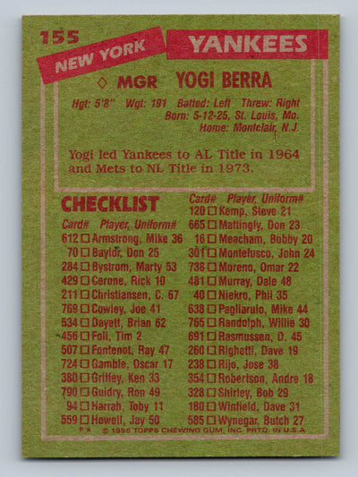 1985 Topps #155 Yogi Berra