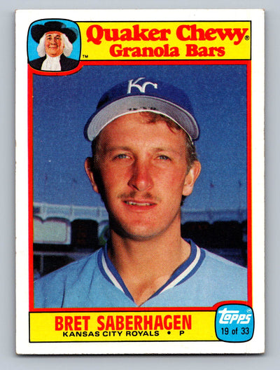 1986 Topps Quaker Granola #19 Bret Saberhagen