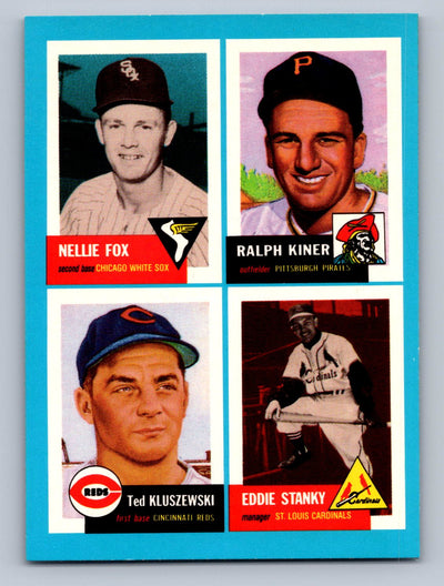 1992 Topps Bazooka Archives Quadracards #17 Nellie Fox / Ralph Kiner / Ted Kluszewski / Eddie Stanky