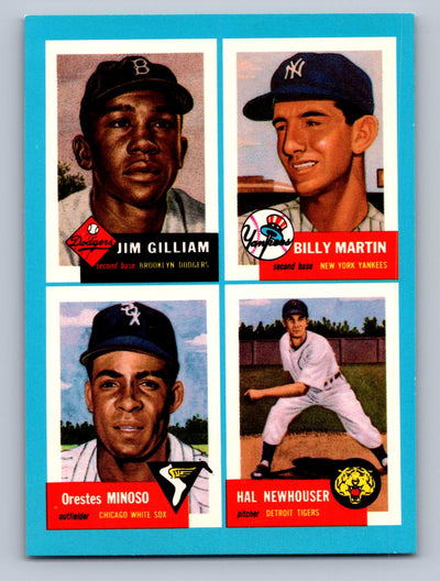 1992 Topps Bazooka Archives Quadracards #8 Jim Gilliam / Billy Martin / Minnie Minoso / Hal Newhouser