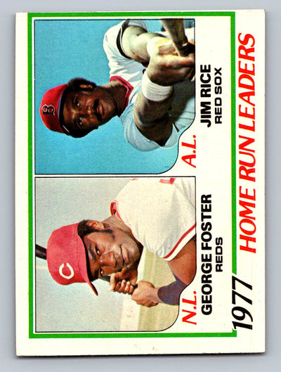 1978 Topps #202 1977 Home Run Leaders (George Foster / Jim Rice)