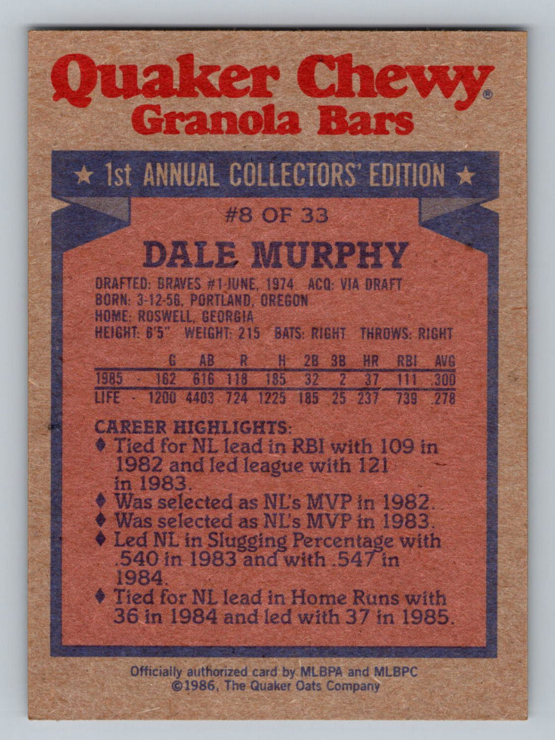 1986 Topps Quaker Granola 