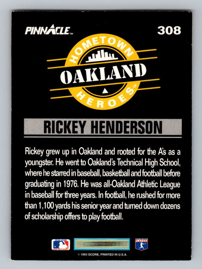 1993 Pinnacle #308 Rickey Henderson