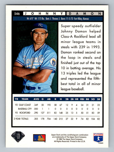 1994 Upper Deck #546 Johnny Damon Electric Diamond