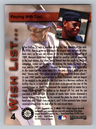 1995 Megacards Ken Griffey Jr. Wish List #4 Ken Griffey Jr. / Ken Griffey Sr.