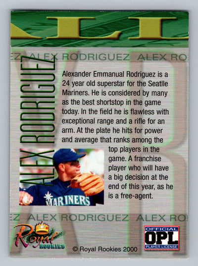 2000 Royal Rookies Futures #NNO Alex Rodriguez Wall Street Limited Edition (LL)